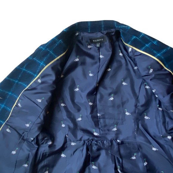 Talbots Wool Plaid Duck Blazer Preppy Riding Academia Countryside Old Money-4 - Picture 14 of 16